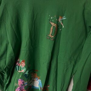 Disney Green Long Sleeve women's  Tee with Peter Pan and Tinker Bell